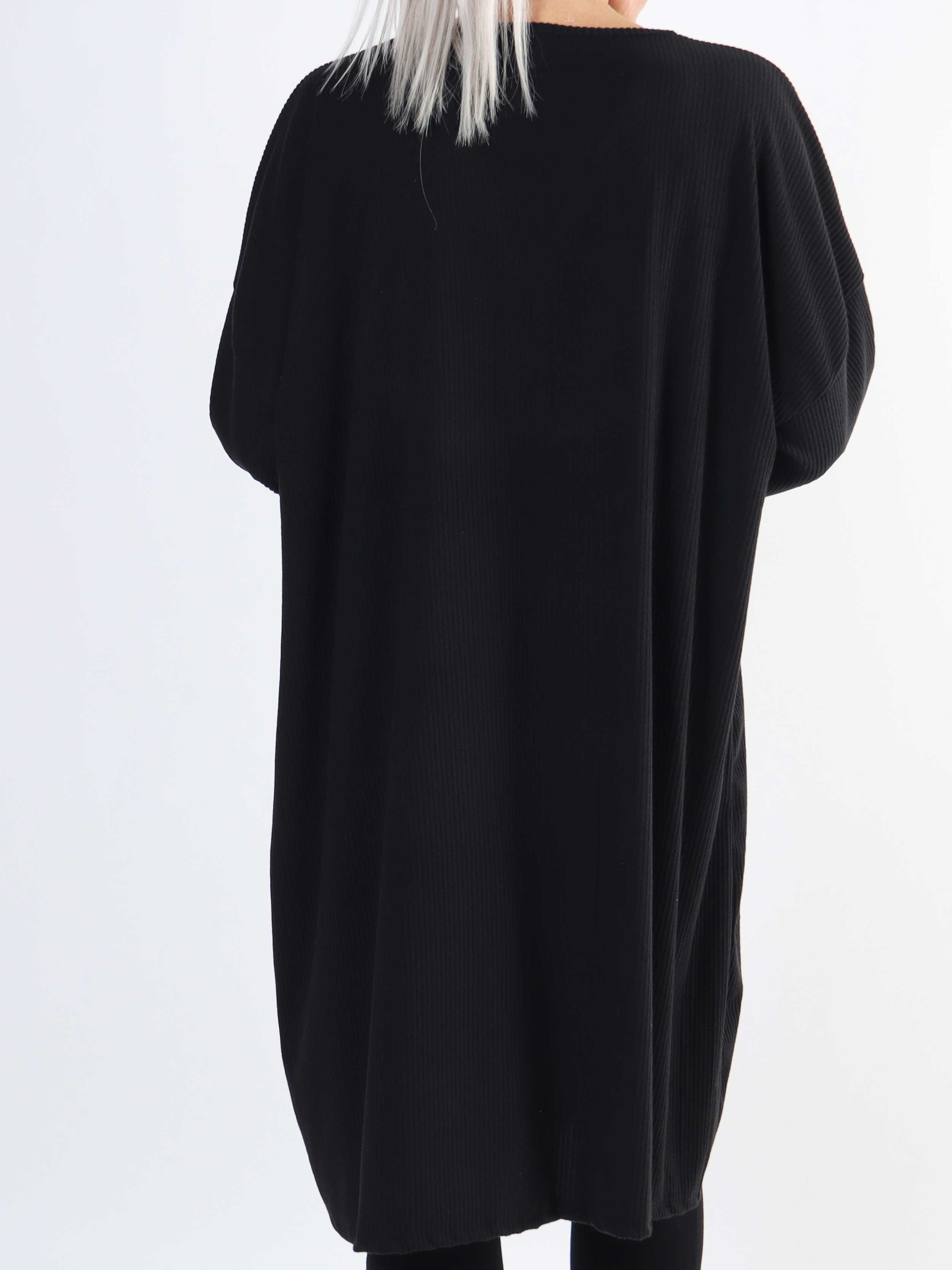 Liana - Mjuk plus size-klänning i ribb med dragkedja